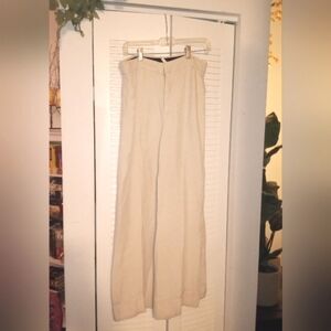 Zara Elegant Cream Wide-Leg Pants